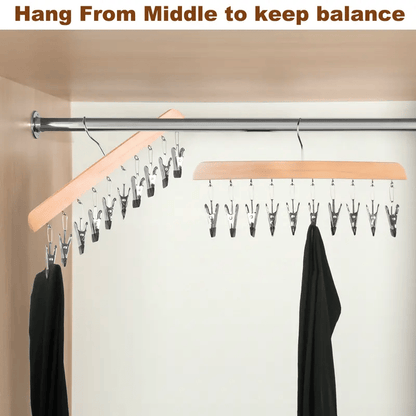 Closet Organizer with 10 Clips – 360° Swivel Space-Saving Hanging Organizer