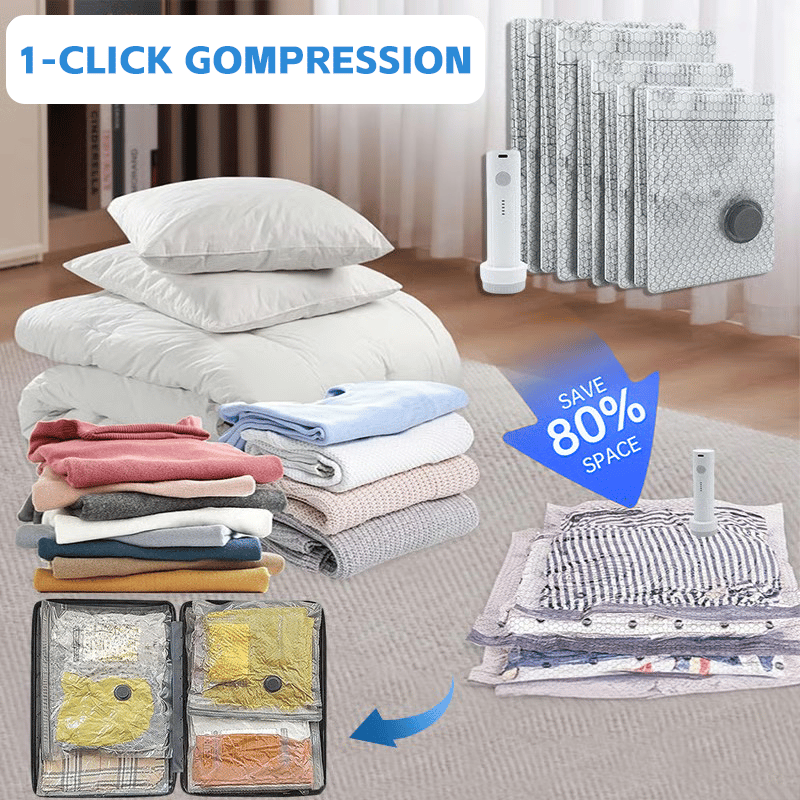 🔥Last Day 49% OFF-Rechargeable Vacuum Pump Travel Storage Bag Set