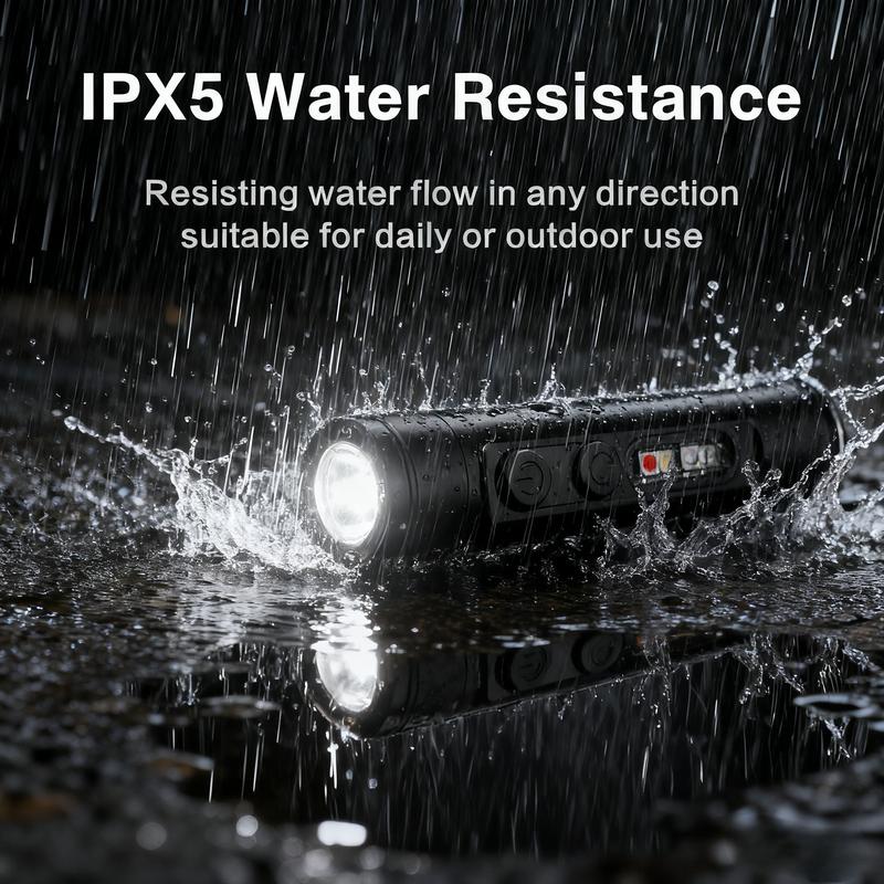 🔦Pocket Rechargeable EDC Flashlight: 500 Lumens Mini Keychain Light with Fire Starter & Window Breaker