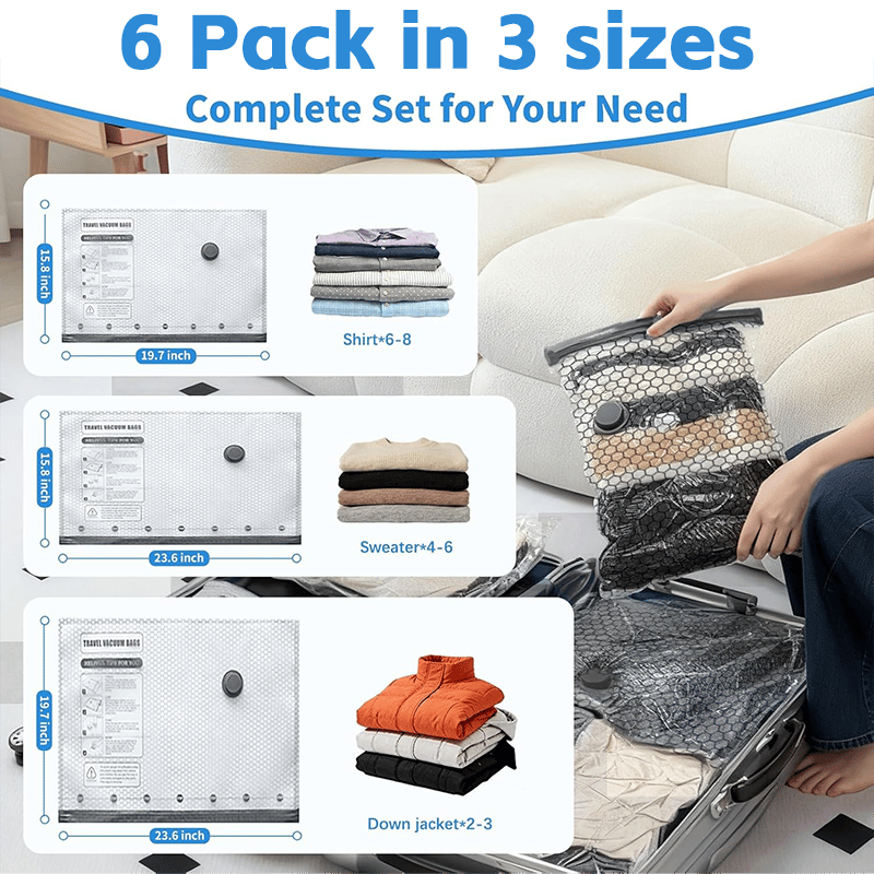🔥Last Day 49% OFF-Rechargeable Vacuum Pump Travel Storage Bag Set