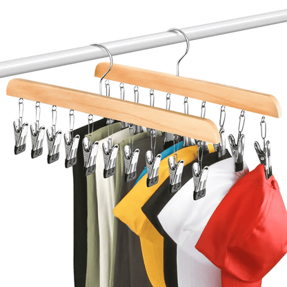 Closet Organizer with 10 Clips – 360° Swivel Space-Saving Hanging Organizer