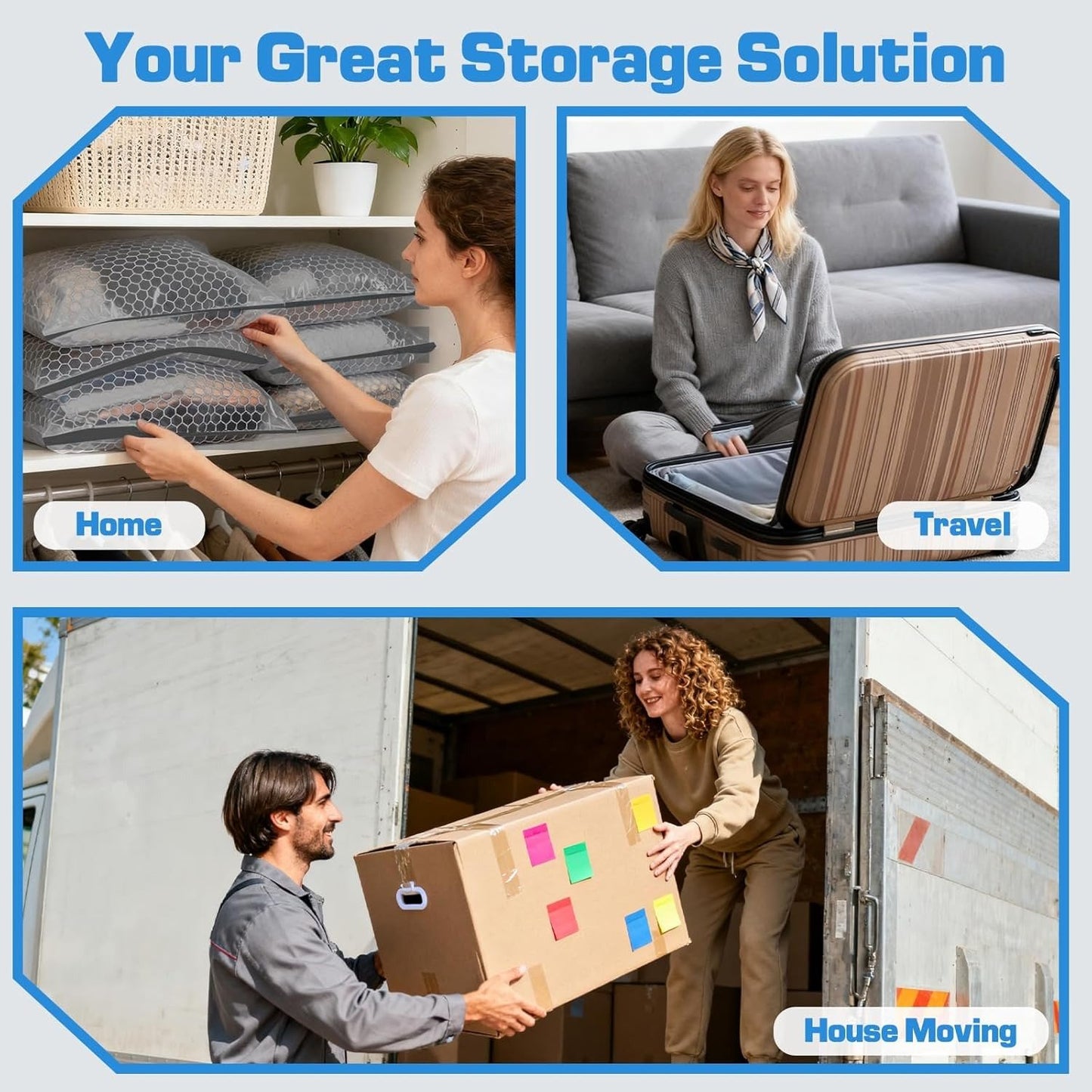 🔥Last Day 49% OFF-Rechargeable Vacuum Pump Travel Storage Bag Set